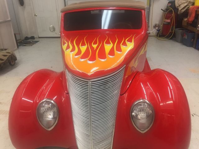 1937 Red Ford Roadster Convertible
