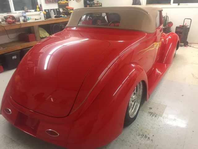 1937 Red Ford Roadster Convertible