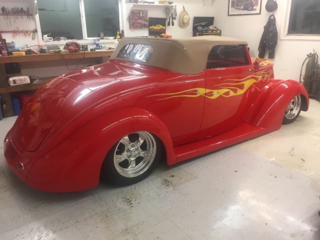 1937 Red Ford Roadster Convertible