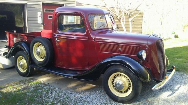1937 Maroon and black Ford Other Pickups Standard Cab Pickup