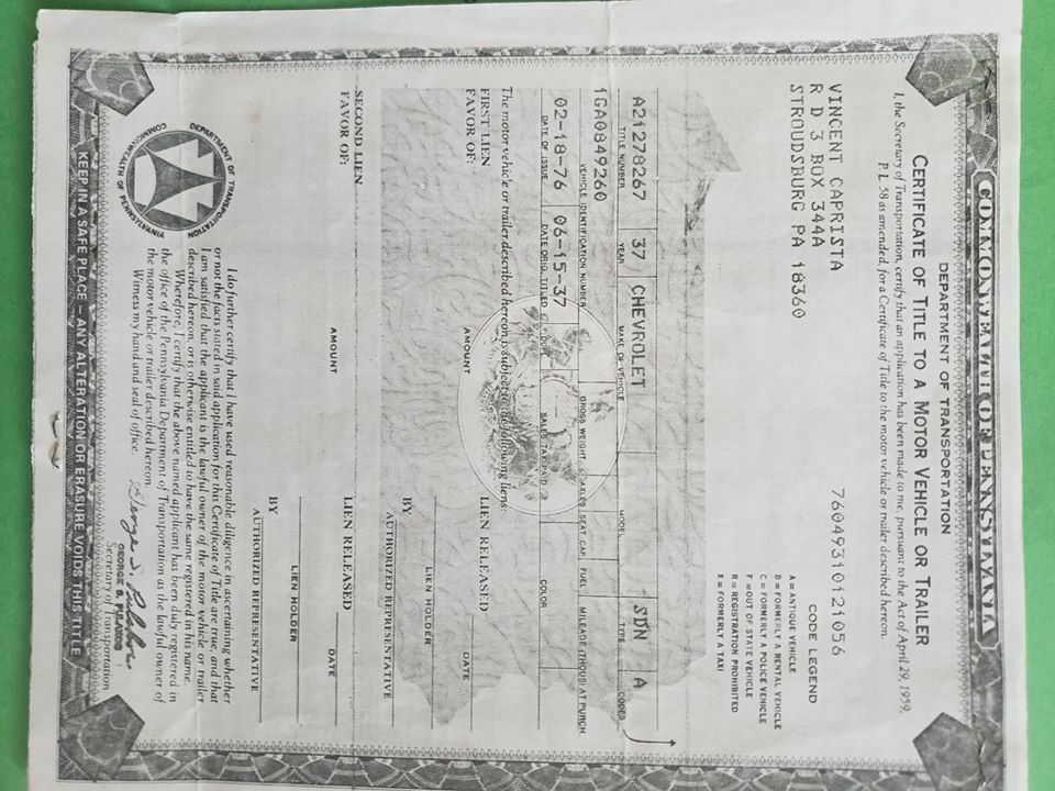 1937 Chevrolet Other Sedan