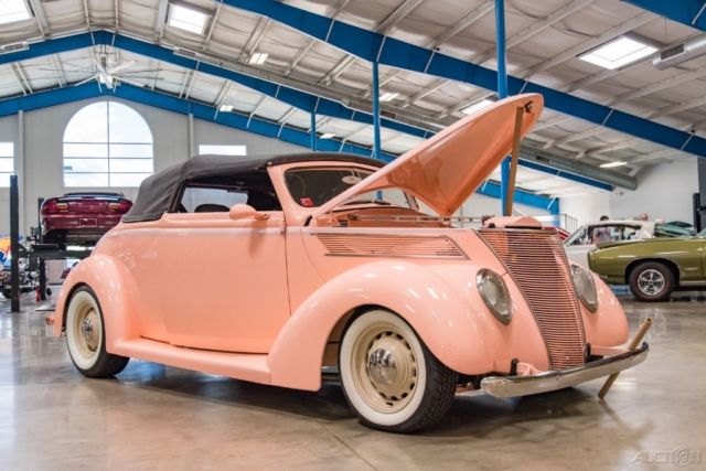 1937 Red Ford Roadster Convertible