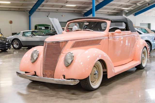 1937 Red Ford Roadster Convertible