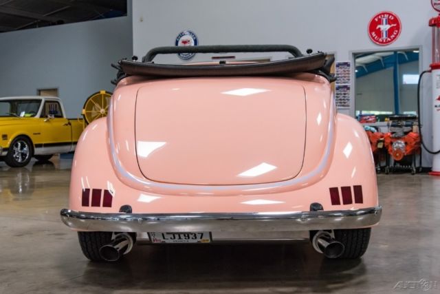1937 Red Ford Roadster Convertible