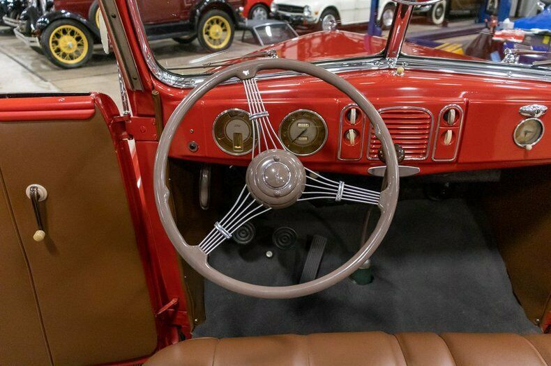 1938 Red Ford 740 Convertible