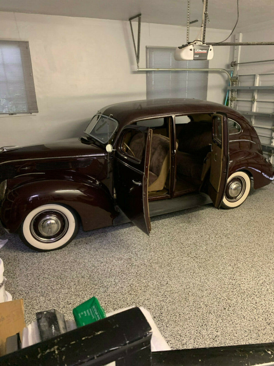 1938 Burgundy Ford Model 81 A Sedan