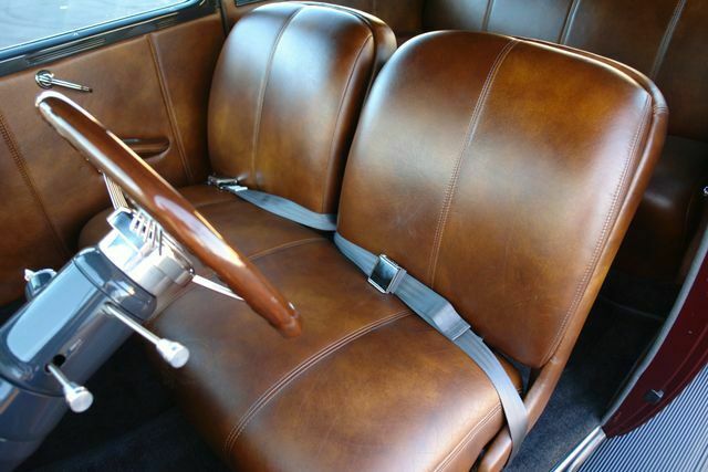 1938 Burgundy Ford Tudor Coupe