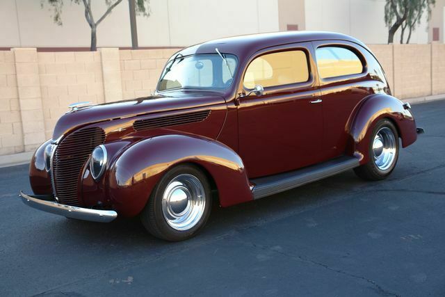 1938 Burgundy Ford Tudor Coupe