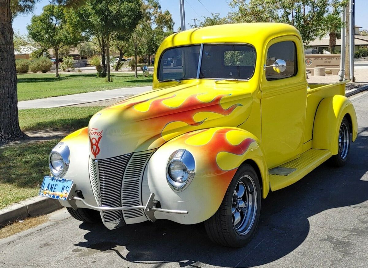 1940 YELLOW WITH FLAMES Ford 1/2 Ton Pickup Standard Cab Pickup