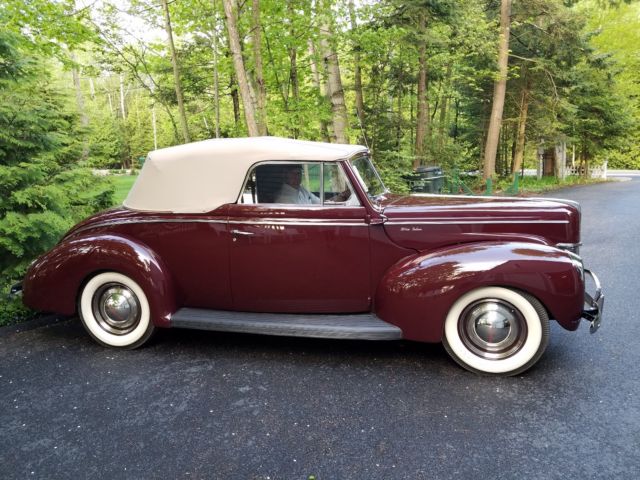 1940 Ford maroon Ford Deluxe Convertible
