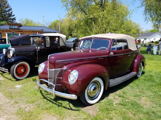 1940 Ford maroon Ford Deluxe Convertible