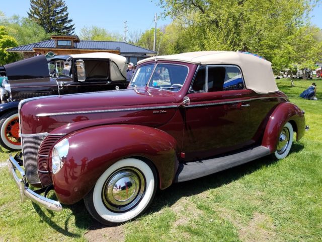 1940 Ford maroon Ford Deluxe Convertible