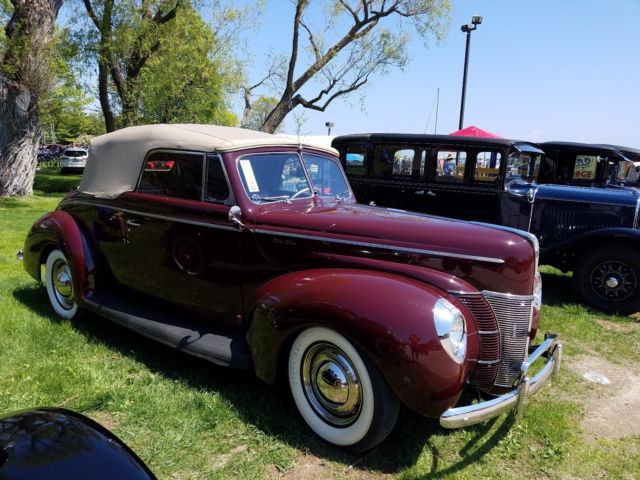 1940 Ford maroon Ford Deluxe Convertible