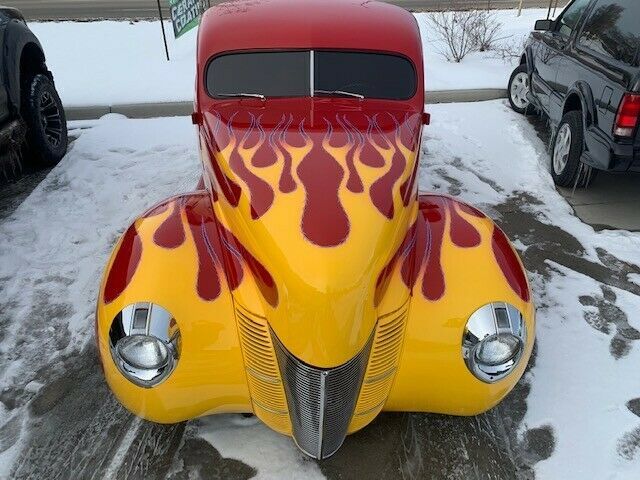 1940 Red Ford Deluxe Coupe