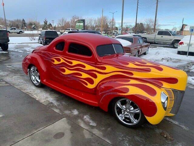 1940 Red Ford Deluxe Coupe