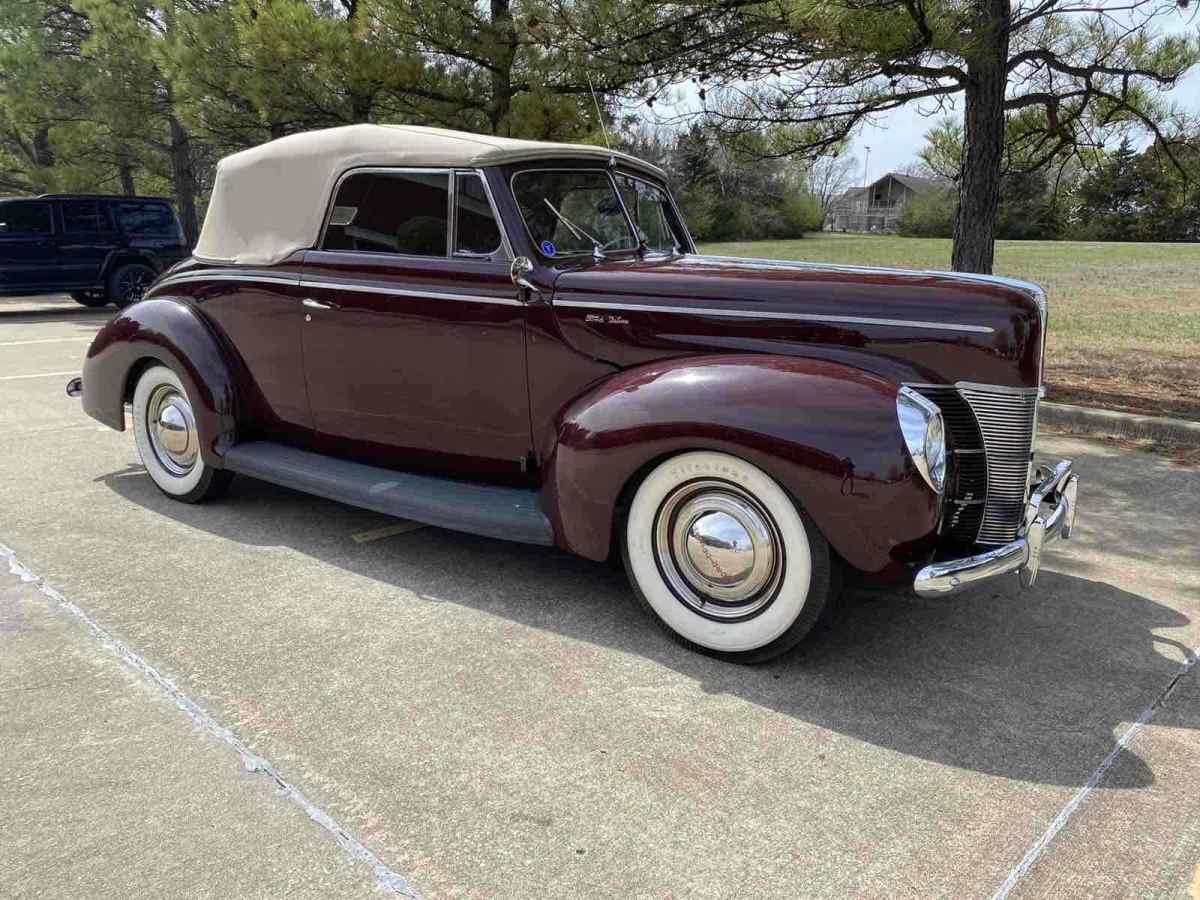 1940 Red Ford Deluxe Convertible