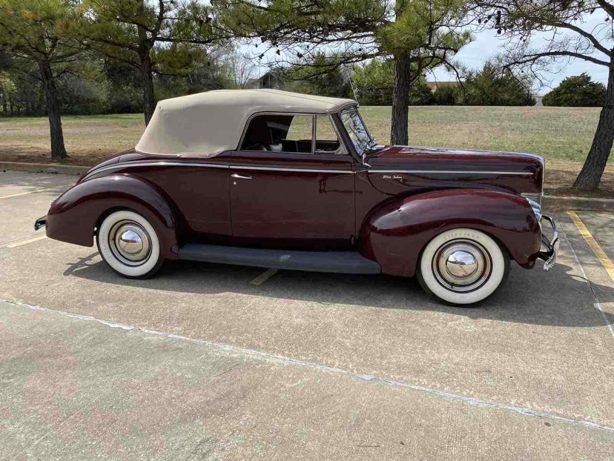 1940 Red Ford Deluxe Convertible