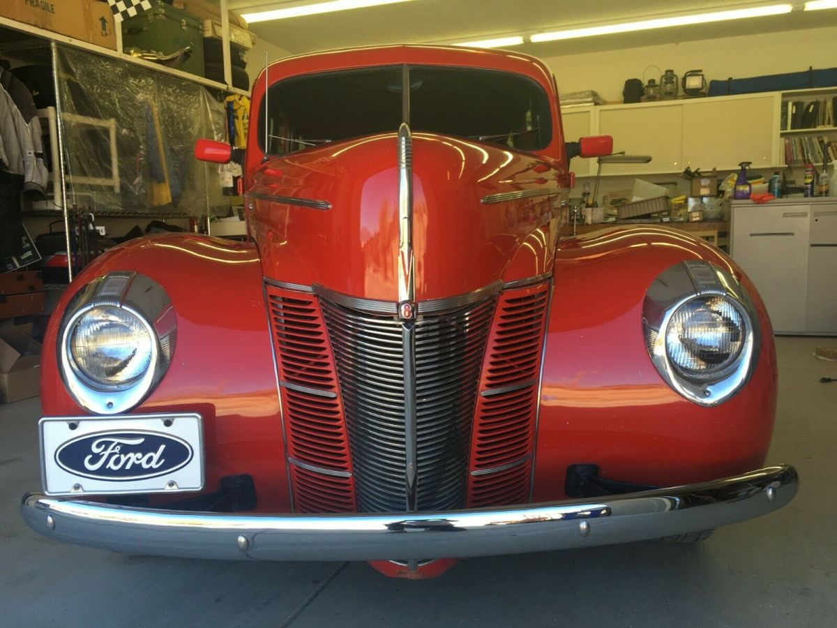 1940 Red Ford Deluxe Sedan