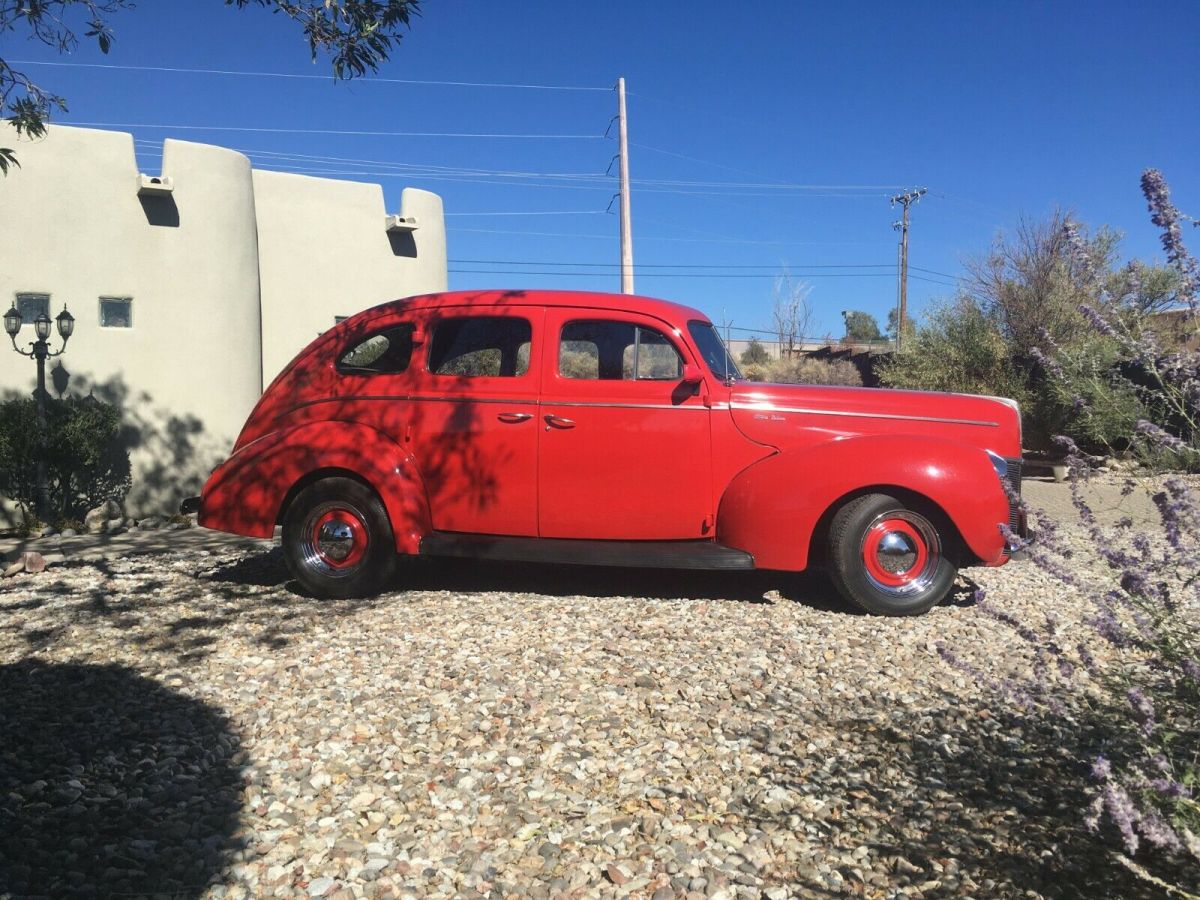 1940 Red Ford Deluxe Sedan