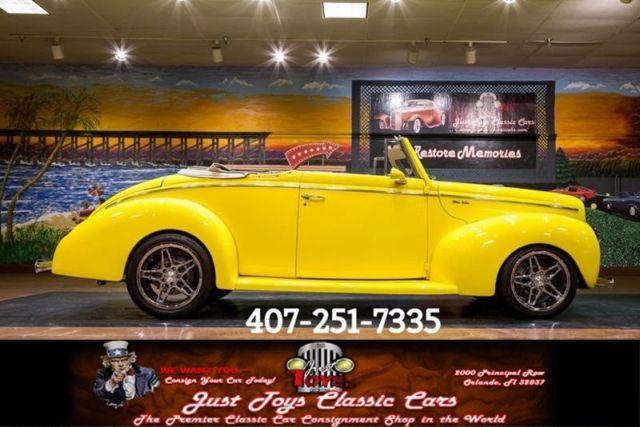 1940 Yellow Ford Deluxe Convertible