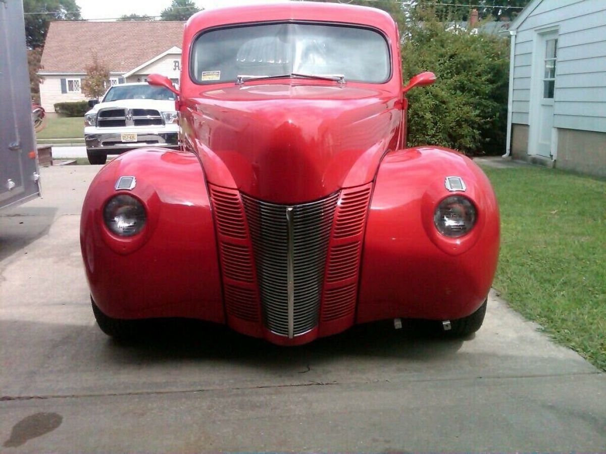 1940 Red Ford Deluxe Coupe