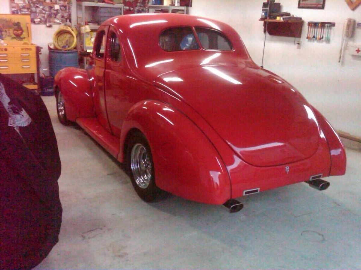 1940 Red Ford Deluxe Coupe
