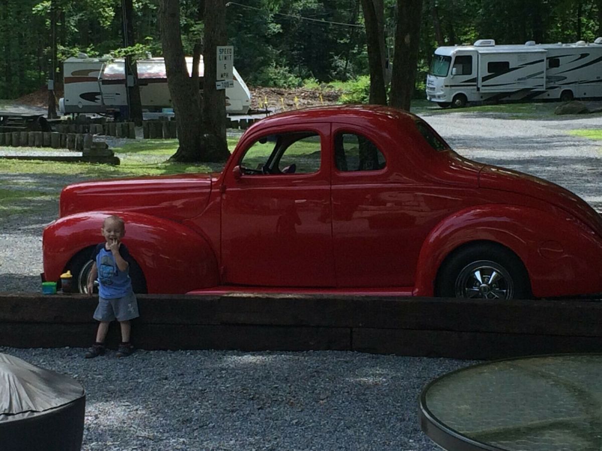 1940 Red Ford Deluxe Coupe