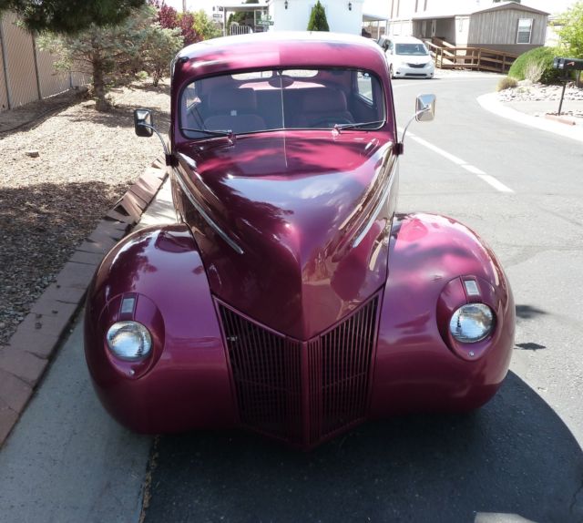 1940 Raspberry Ford Custom Street Rod Deluxe Sedan