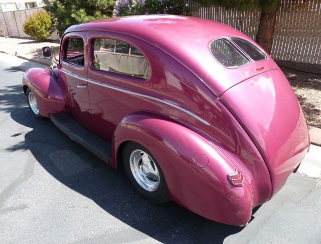 1940 Raspberry Ford Custom Street Rod Deluxe Sedan