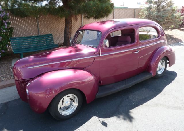 1940 Raspberry Ford Custom Street Rod Deluxe Sedan