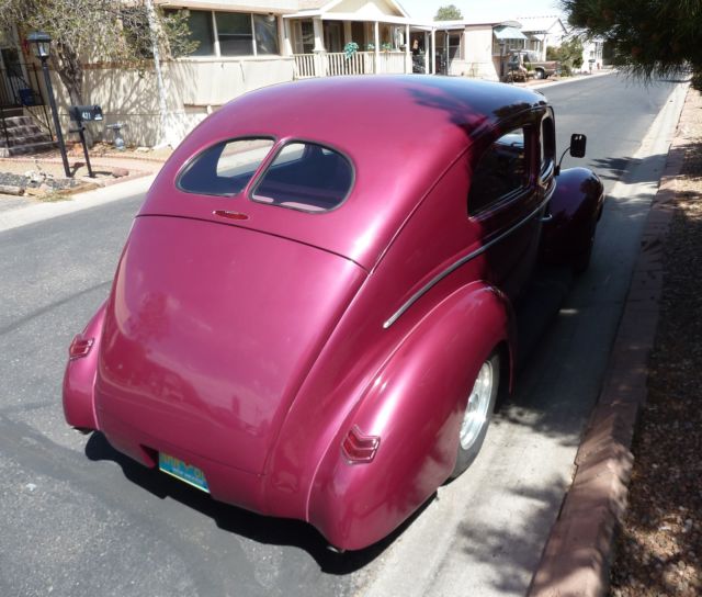 1940 Raspberry Ford Custom Street Rod Deluxe Sedan