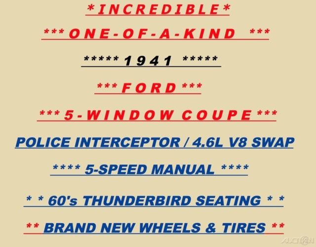 1941 Red Ford Coupe Coupe