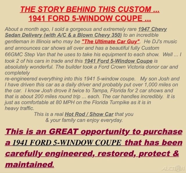 1941 Red Ford Coupe Coupe