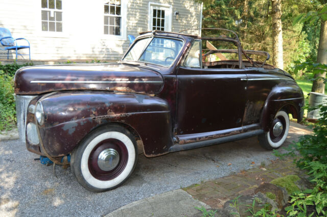 1941 Burgundy Ford V-8 Convertible