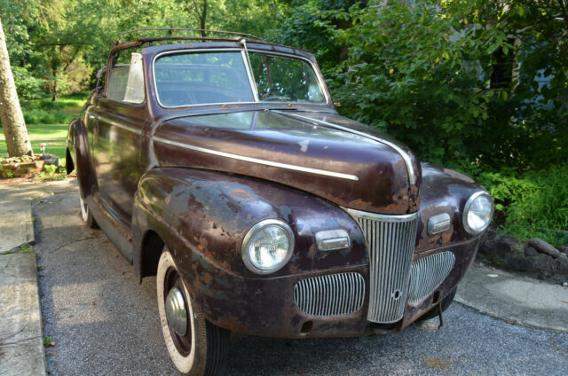 1941 Burgundy Ford V-8 Convertible