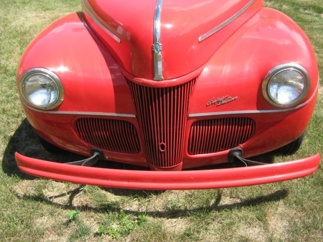 1941 Red Ford Super Deluxe Coupe