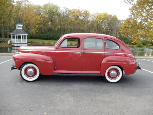 1941 Red Ford Super Special Sedan