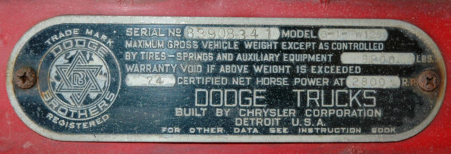 1946 Green Dodge Power Wagon Cab & Chassis