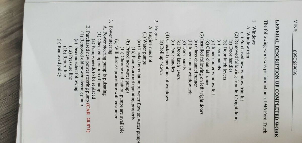 1946 Red Ford F-100 Standard Cab Pickup