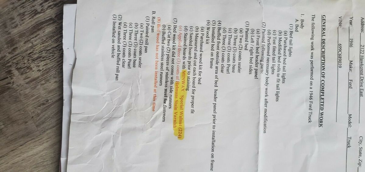 1946 Red Ford F-100 Standard Cab Pickup