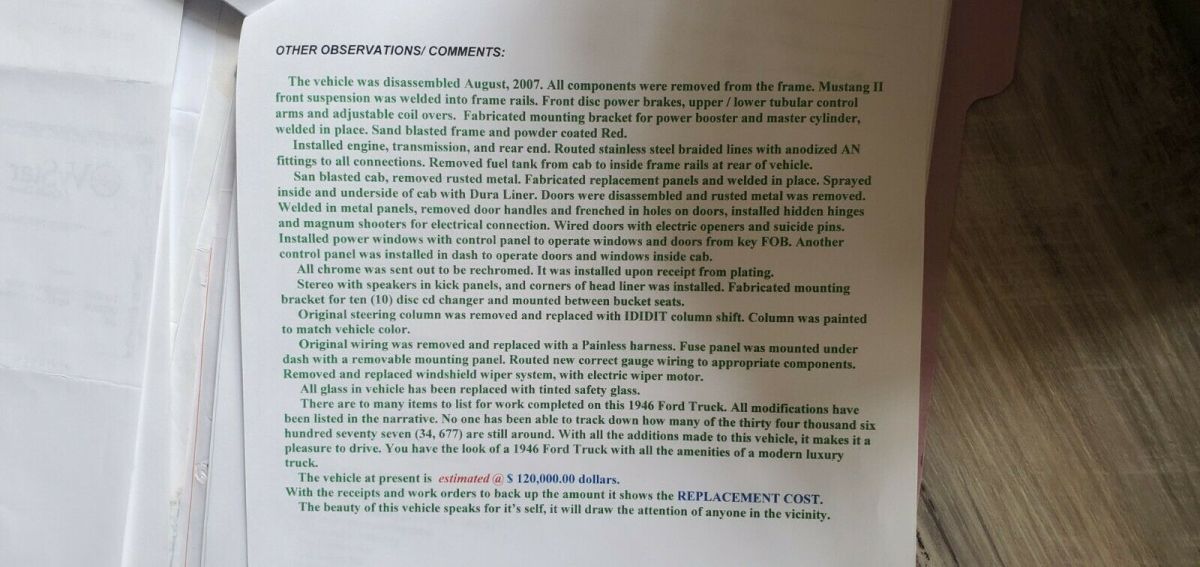 1946 Red Ford F-100 Standard Cab Pickup