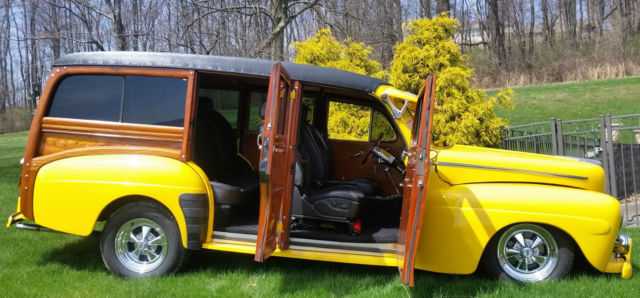 1946 yellow Ford Woodie Wagon