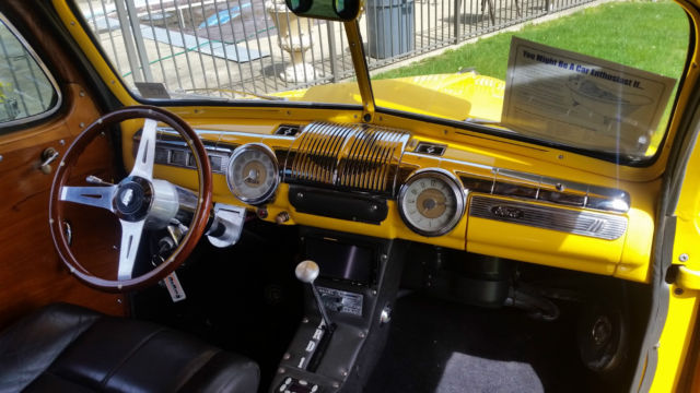 1946 yellow Ford Woodie Wagon