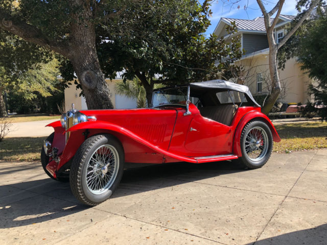 1946 Red MG TC Convertible