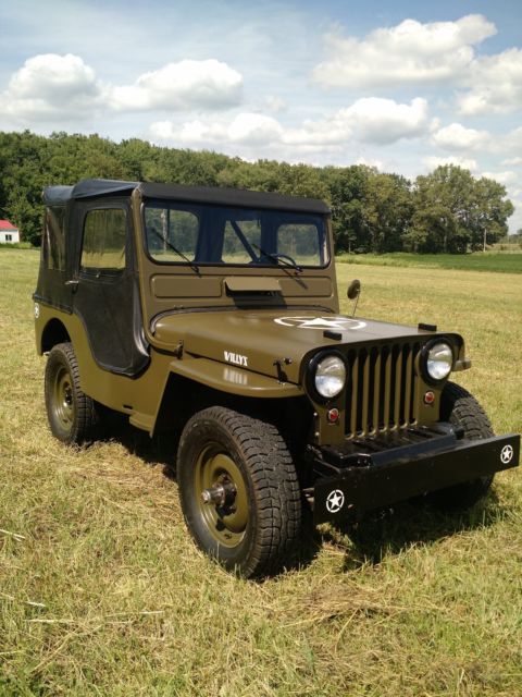 1946 olive drab semi-gloss Willys cj-2a Convertible