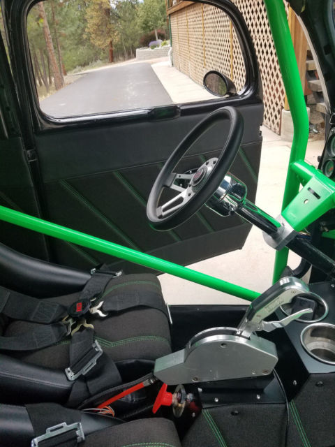 1947 Black / w-'real fire' flames Ford Anglia Coupe