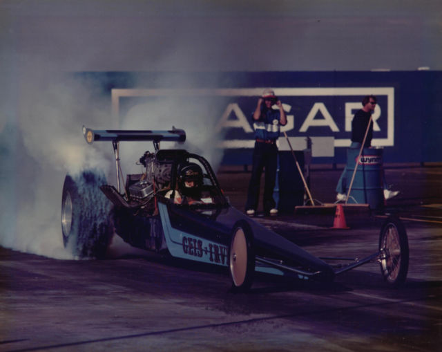 1947 Black / w-'real fire' flames Ford Anglia Coupe