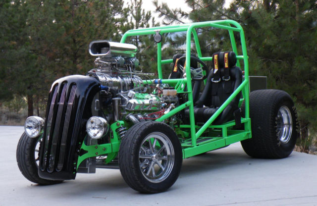 1947 Black / w-'real fire' flames Ford Anglia Coupe