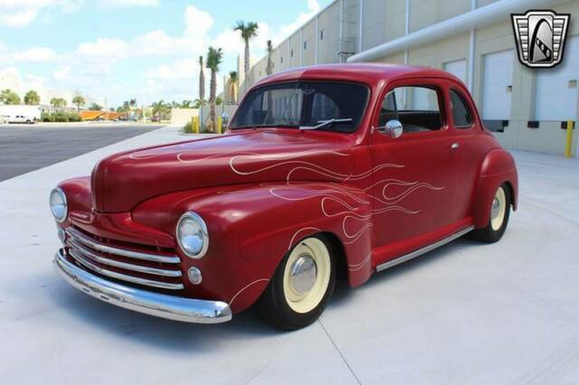 1947 Red Ford Super Deluxe Coupe