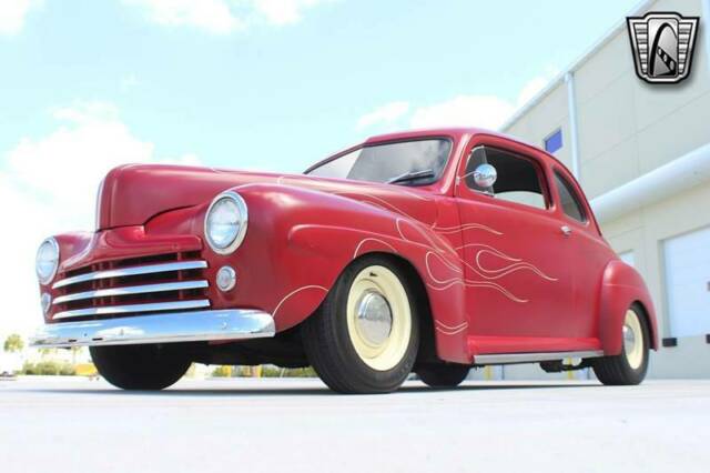 1947 Red Ford Super Deluxe Coupe